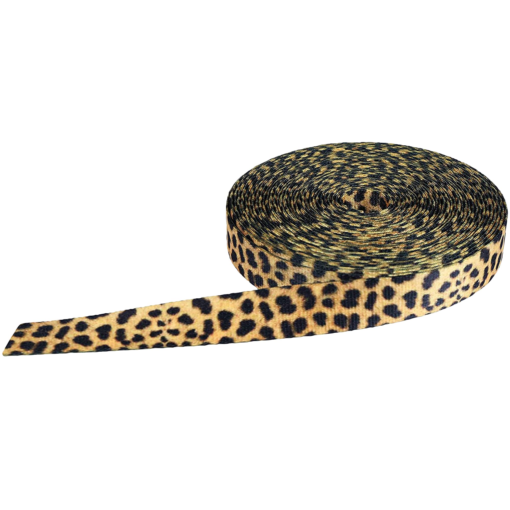 Strapworks Utility Strap for Outdoor Activities, Crafts, Dog Leashes-1 Inch, Polyester, Leopard, 1" X 10 Yards