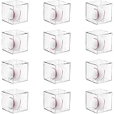 12 Pack Baseball Display Case, UV Protected Acrylic Boxes for Display,Clear Display Case Baseball Cube Memorabilia Showcase Autograph Ball Protector