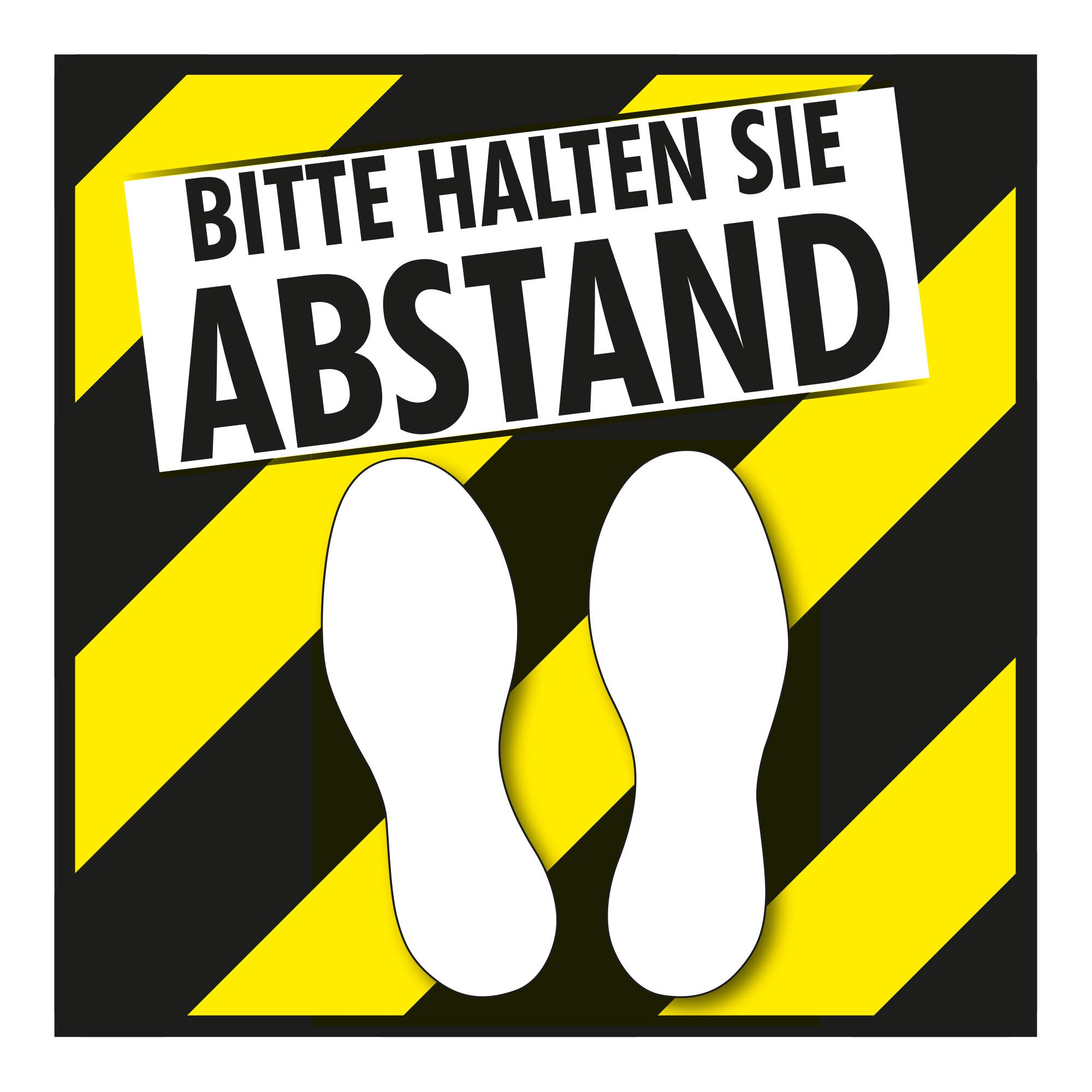 Floor Sign/Notice Sign/Floor Sticker "Please Keep Distance" Made of Non-Slip Vinyl as Marking (30 x 30 cm)