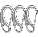 ZORUNNA Marine Carabiner Flag Clips, 2.75 Inch 316 Stainless Steel Clips, 660 Lbs Boat Fender Hooks Sailboat Accessories, Perfect for Camping, Fishing, Boating, Hiking and Bucket Hanging