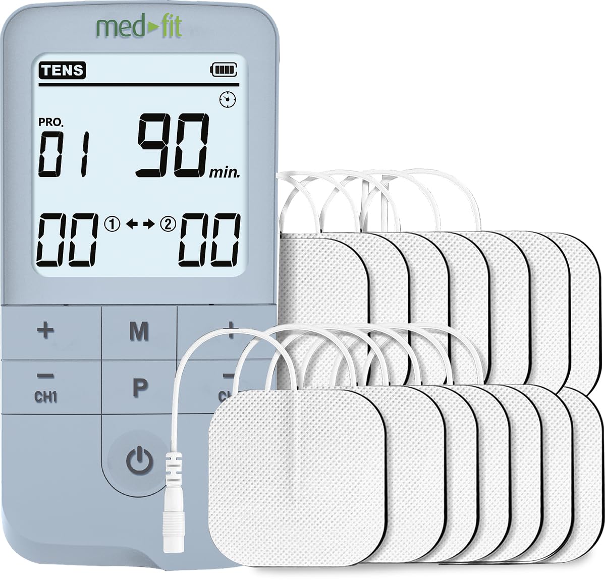 TENS Machine with Muscle Stimulator, Premier Plus Easy Rechargeable Dual Channel Tens has 24 Pre-Set Programmes and Manual Adjustment for Pain Relief and Muscle Re-Education Fully Rechargeable