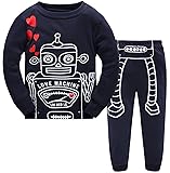 Papoopy Boys Pajamas Long Sleeve Set with Robot for