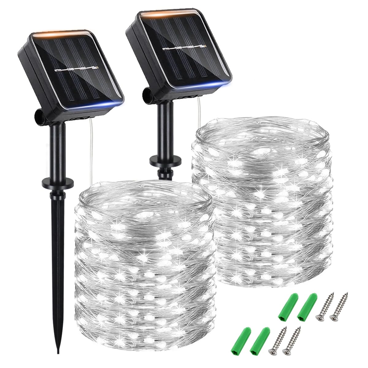 Solar String Lights Outdoor Garden Waterproof 98FT 260LED,[2Pack]Total 30M Solar Fairy Lights Extra-Long,8 Modes Copper Wire Solar Powered Outdoor Lights/Outside Decor Lighting for Garden Patio Yard