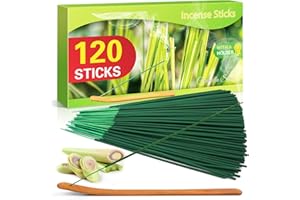 DERDUFT Citronella Incense Sticks, Citronella Incense with Portable Holder, Lemongrass Sticks for Outdoor and Indoor, 120 Packs