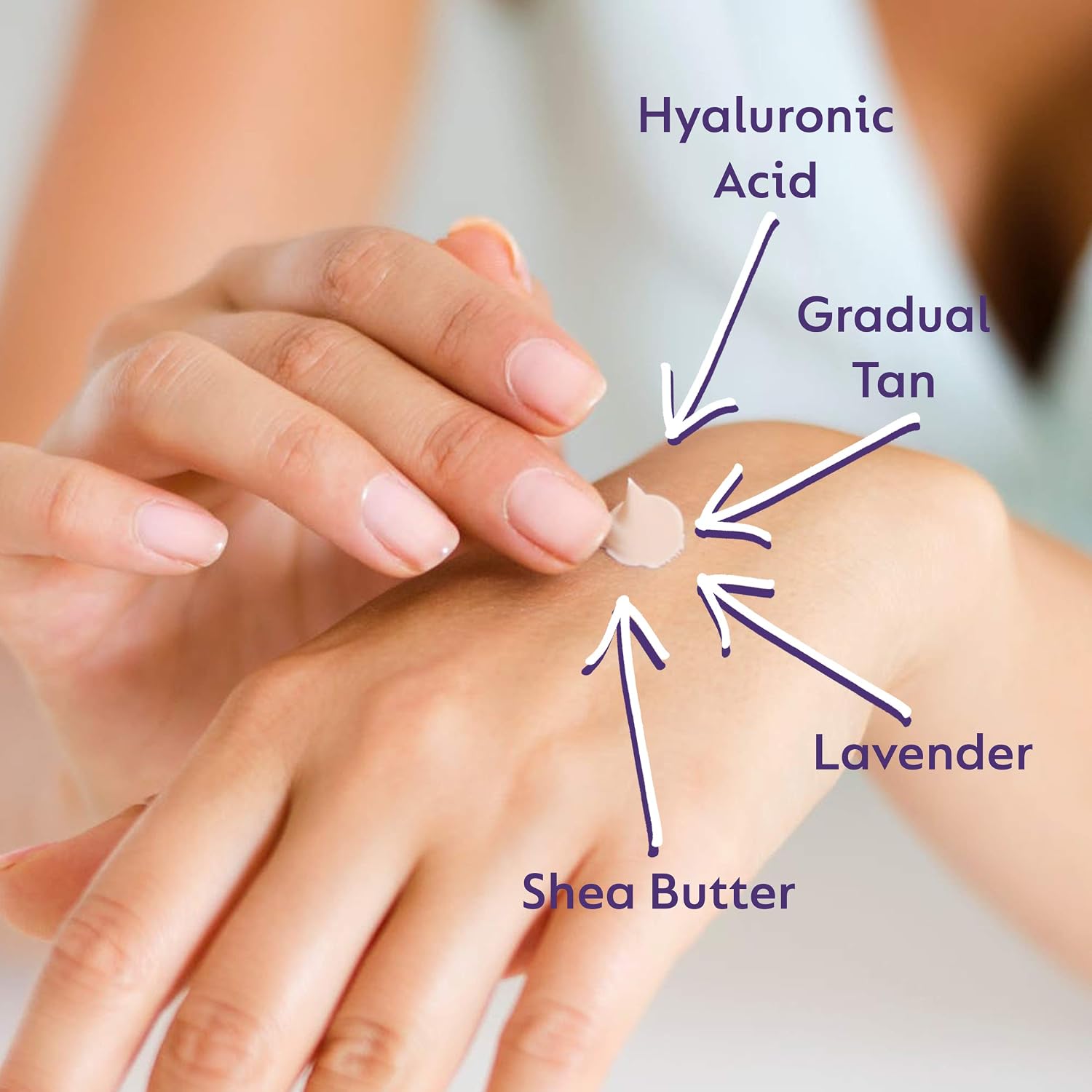 He-Shi Gradual Face Tan, Overnight Hyaluronic Tan Balm, Anti-Ageing Gradual Tanning Moisturiser, Hydrating & Firming - Image 5
