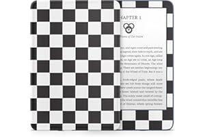 Tacky Design Chessboard Skin for Kindle Paperwhite Skin 2024 Wrap Decal, Minimalist Checkered Vinyl, Premium 3M Decal Sticker for Full Surface Coverage (Black & White, Paperwhite ((12th Gen, 2024))