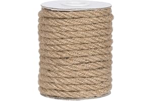 Tenn Well 6mm Jute Rope, 10 Meters Natural Jute Twine for Gardening, Bundling, Decorating, DIY & Arts Crafts (Brown)