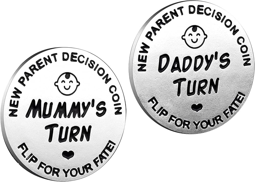 Rowwait Huishi Funny Decision Coin for New Parents Stainless Steel Silver