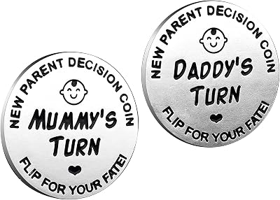 Rowwait Huishi Funny Decision Coin for New Parents Stainless Steel Silver
