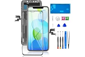 Mobkitfp for iPhone X Screen Replacement 5.8 inch, 3D Touch LCD Screen Digitizer Front Display Assembly with Waterproof Adhesive+Tempered Glass+Repair Tools