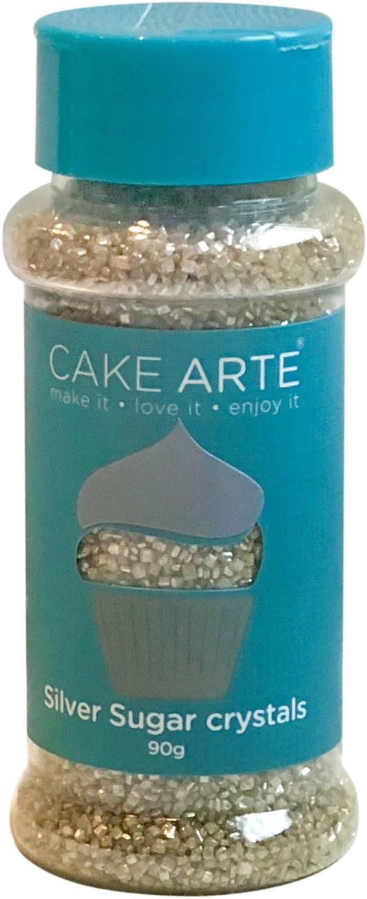 Silver Sugar Crystals Edible Cake Decorating Sprinkle Perfect Toppings for Cupcakes, Cake Pops -90g