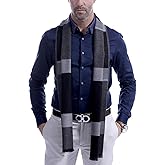 VEXTROFORT Men's Scarf, Fashion Cashmere Feel Scarves for Men Winter Autumn with Tassels Fringes Long