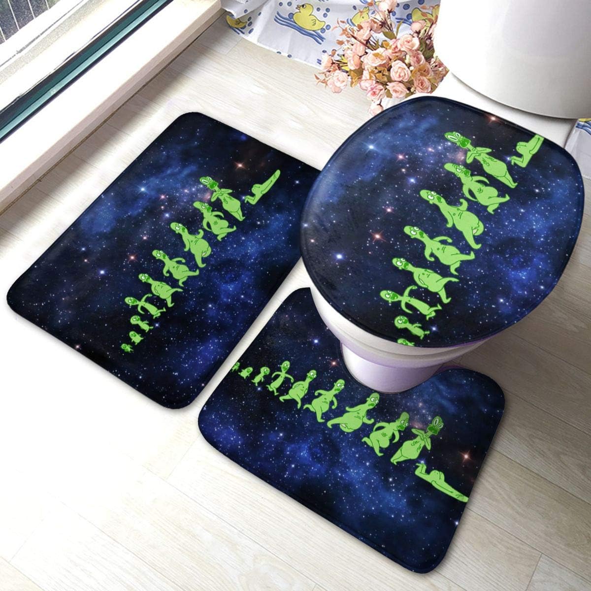 Don't Think About It. Rick Morty Bathroom 3-Piece Mat Sets Pedestal Mat+Lid Toilet Cover+Bath Mat Doormat Non-Slip Rug