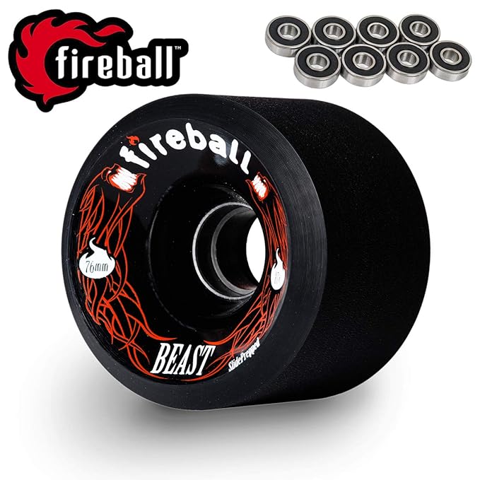 Fireball Beast 76mm Longboard Skateboard Wheels (Set of 4 Wheels) with