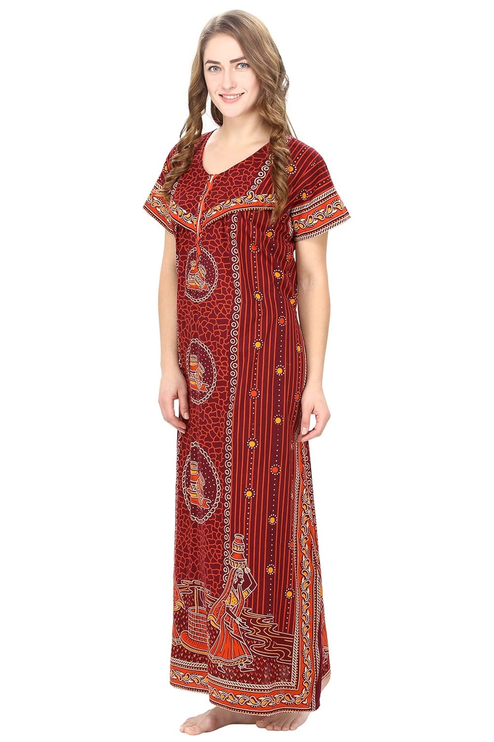 secret wish women's cotton maternity nighty