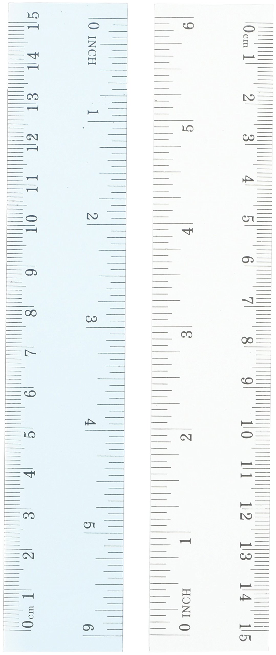 Just stationery 6 inch/15cm Plastic Ruler Set of 2