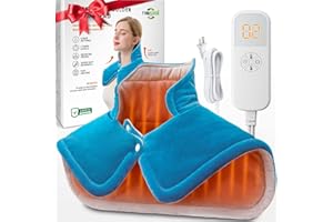 FANATATO Weighted Neck & Shoulder Heating Pad for Pain Relief | Father’s Day Gift for Dad Husband from Daughter Son Wife, Birthday Gifts for Dad Men Women Mom | 6 Heat Settings, 2H Auto‑Off | Home & Office Use