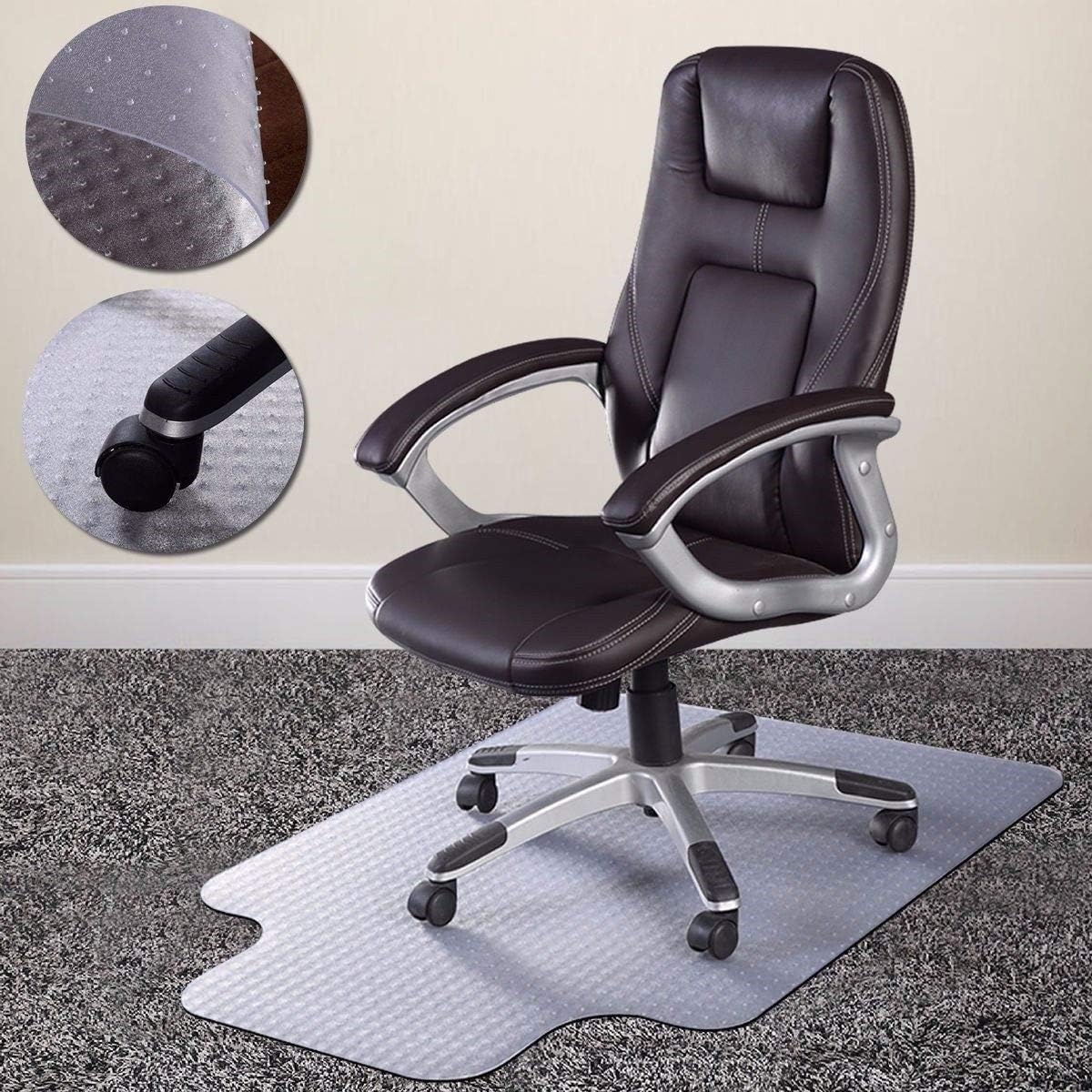 Super Deal Upgraded 48" X 36"/ 60'' X 48'' - 1/8" Heavy Duty Carpet Chair Mat w/Lip, Transparent Chair mat for Office Chair Rug Carpet Floor Computer Desk Low and Medium Pile Carpets (#2) (4836'') : Office Products
