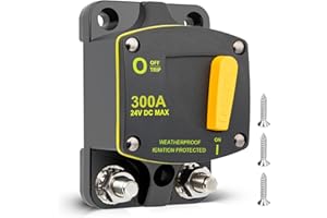 RED WOLF 300A Circuit Breaker Switch Manual Reset DC 12-24V, 5/16"-M8 Stud for Car Audio RV Marine Boat Truck Trolling Motors Stereo Audio Electronic Battery Solar System