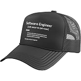 Funny Software Engineering Software Engineer Definition Trucker Hat with Adjustable Mesh Back