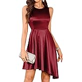 ZAFUL Womens Satin Dress Sleeveless Homecoming Dresses Wedding Guest Dress