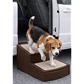 Pet Gear Easy Step II Extra Wide Pet Stairs, Coffee Bean | 2 Step, For Cats/Dogs up to 200 pounds, Removable/Washable Carpet, Easy Assembly, No Tools Required