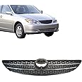 Front Upper Chrome Grille For Ford Crown Victoria 1998-2011 - Gray Insert With Emblem