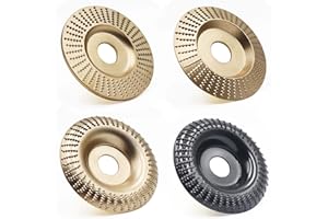 WHLLING 4PCS Wood Carving Disc Set for 4" or 4 1/2" Angle Grinder with 5/8" Arbor, Grinding Wheel Shaping Disc for Wood Cutting, Wood Shaping Carving Disc, Woodworking Angle Grinder Attachment