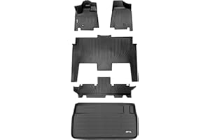 AIPOIL® Floor Mats & Cargo Liner Set for 2011-2021 Dodge Grand Caravan 7 Seat All Weather Protection TPE Anti-Slip Automotive Full Set Custom Car Mats Accessories - Black