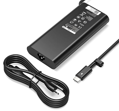 Dell 130W USB-C/USB Type C Replacement AC Adapter For Precision 5530 2in1,XPS 15 2in1 9575,DP/N 0M0H25/M0H25,0K00F5/K00F5,Model DA130PM170,HA130PM170 (Power Cord Included)- Black