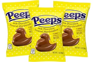 Needzo Easter Milk Chocolate Covered Marshmallow Chicks Candy Basket Stuffer Gifts, 1 Ounce Each (Pack of 3)