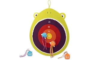 B. toys- Hungry Toss Frog Toys - Sports & Outdoor/Indoor Kids Dart Board – 1 Fabric Board & 4 Soft Darts for Kids 3+