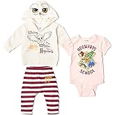 Harry Potter Baby Fleece Pullover Hoodie Bodysuit and Pants 3 Piece Outfit Set Newborn to Infant