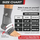 SS Sleeve Stars Ankle Brace for Women Men with Removable Strap Gray 9-10 in view 5