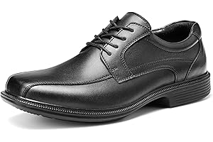 HEEZ Mens Dress Shoes,Split Leather Oxford Shoes for Men, Classic Lace Up Formal Business Shoes,Square Toe