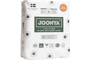 Joonya Pull-Up Pants Baby Diapers, Size 6 XXL (33+ lb) - 1 Bag of 21 - NonToxic, Eco-Friendly, Ultra Slim, Overnight Use - Made in Denmark