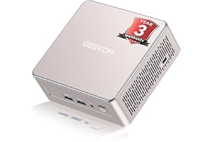 GEEKOM A5 2025 Edition Mini PC with AMD Ryzen 5 7430U, 3-Year Coverage, 16GB RAM & 512GB M.2 NVMe SSD, Windows 11 Pro Desktop Computer Support 8K UHD/Wi-Fi 6/Bluetooth 5.2/USB 3.2/SD Slot