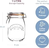 Kilner 1 Litre Clip Top Jar Airtight Glass Storage for Food & Preserving view 5