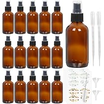 Lot De 6 Flacons En Verre Ambré 20 Ml Avec Vaporisateur Et Pipette - Pour Huiles Essentielles, Parfums, Cosmétiques