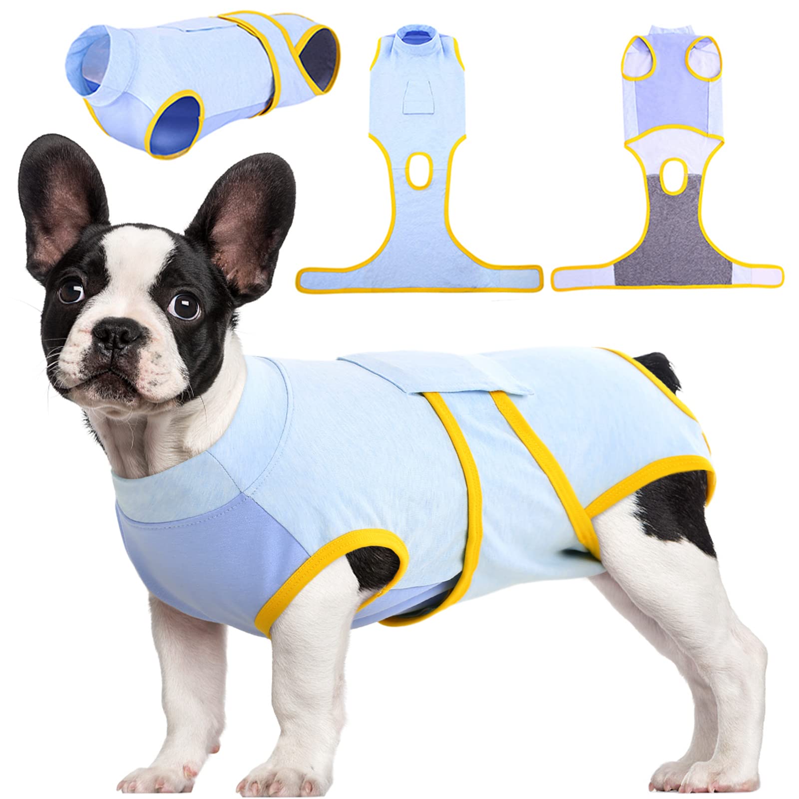 Kuoser Dog Surgery Recovery Suit, Dogs Recovery Suits Female Spay and Male Neuter for Post-Op Care, Soft Puppy Onesie Surgery Cone alternative Prevent Licking, Blue S — image 1
