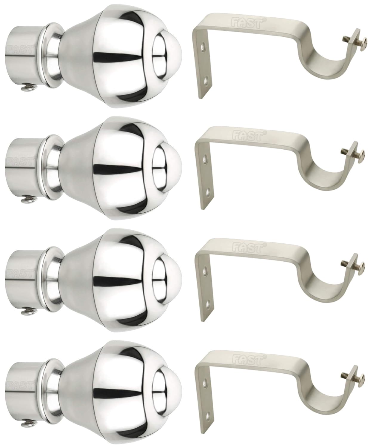 Buy FAST CBS73 Stainless Steel Curtain Finial with Curtain Rod Support