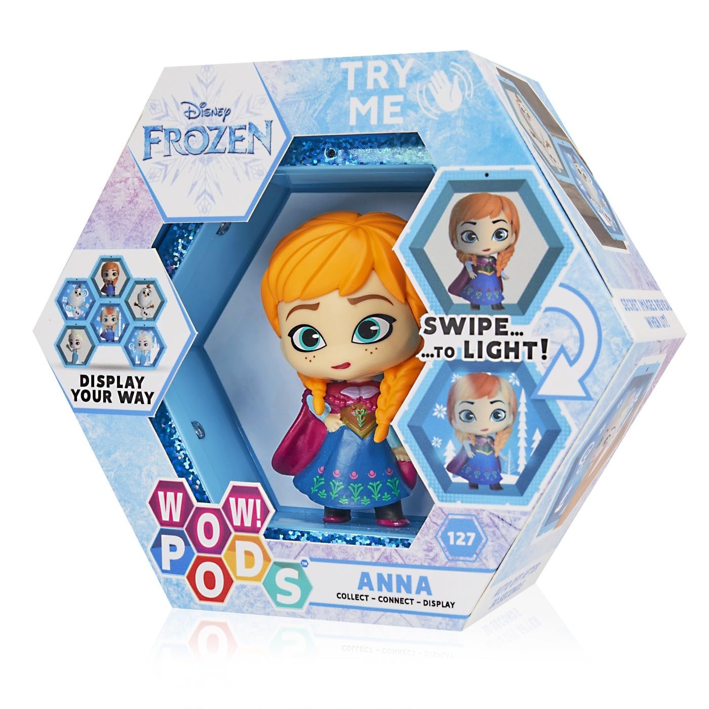 WOW! PODS Anna - Frozen 2 Official Disney Light-Up Bobble-Head Collectable Figure, Multicolor
