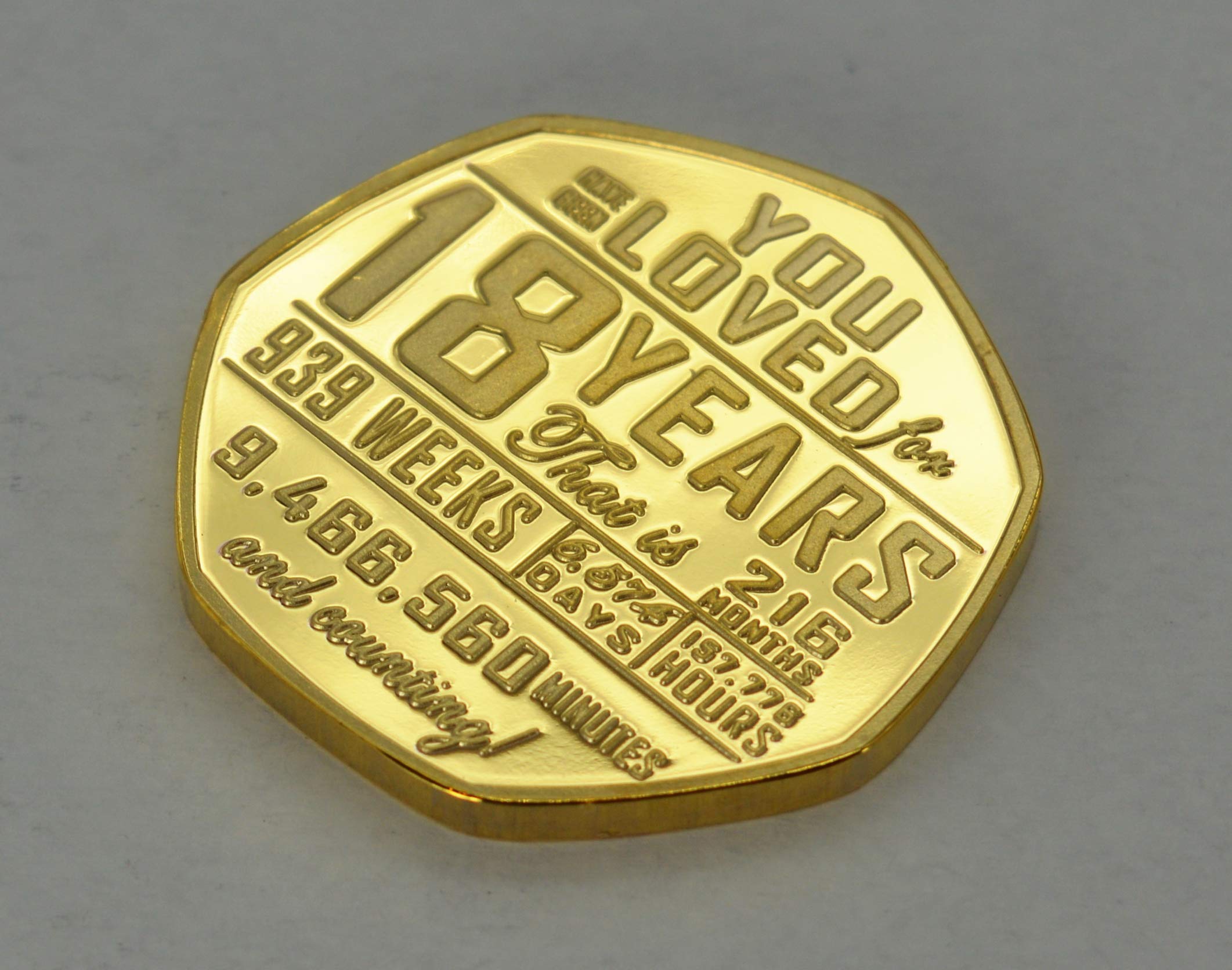 The Commemorative Coin Company 18th Birthday 24ct Gold Commemorative. Gift/Present Congratulations/Party/Celebration/Ideas. Celebrating 18 Years