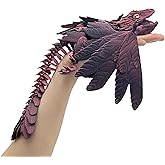 YUNYUNJIANJIAN Feathered Wyvern Dragon 3D Printed Articulated Dragon,3D Printed Dragon with Wings, Desktop Pet Dragon Fidget Toys (Black&Red)
