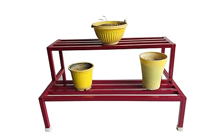 PP Chair Home Garden Metal Plant Stands, gamla Stand, Corner Plant Stand Pot Stand, Planter Stand Holder for Balcony - Pink