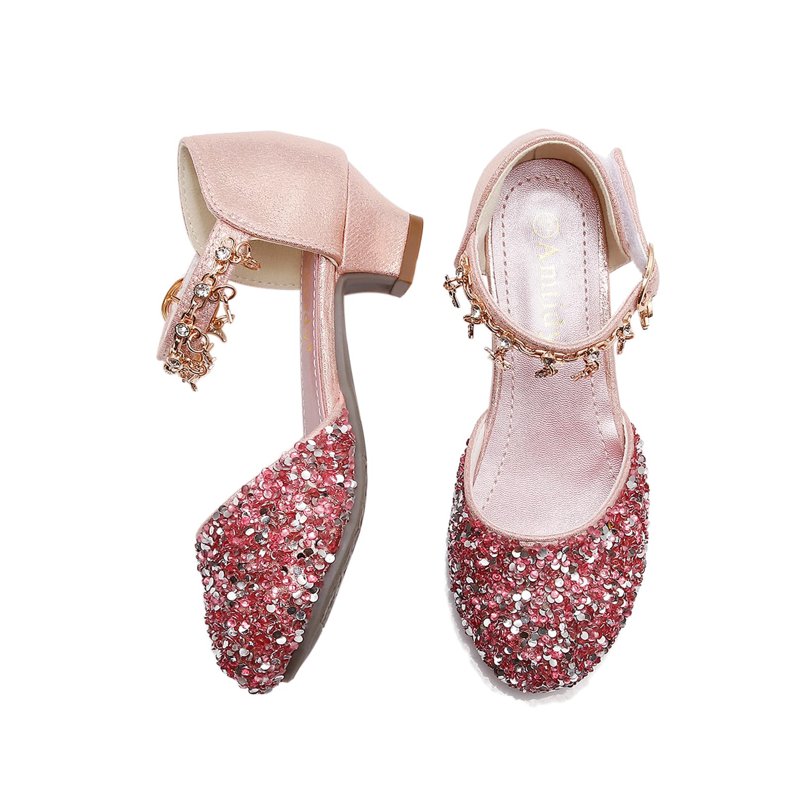Photo 1 of Amtidy Toddler Little Girl Mary Jane Dress Shoes - Ballet Flats for School Party Dress Shoes Shiny Pink