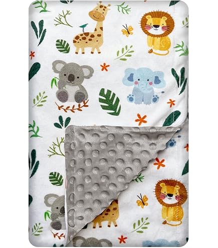 thumbnail image 2 of MAGBIX Safari Jungle African Animal Baby Blanket Boy Girl Shower Gift Elephant Giraffe Lion Flannel Fleece Nursery Bed Receiving Swaddle Soft Lightweight Newborn Toddler Infant Crib Bedding 30x40 Mgbi3993 2 of 10