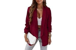 KIRUNDO Womens Fall Fashion 2024 Casual Blazers Long Sleeve Open Front Work Suit Office Blazer Jackets with Pockets