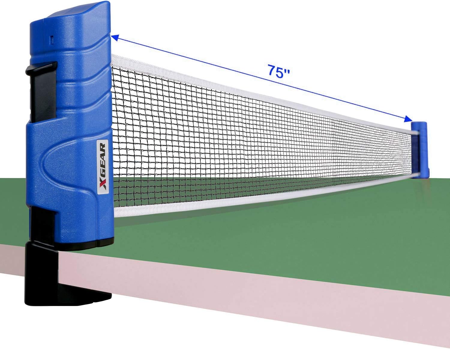 XGEAR Anywhere Ping Pong Equipment to-Go Includes Retractable Net Post, 2 Ping Pong Paddles, 3 pcs Balls, Attach to Any Table Surface, for All Ages, Lake Blue : Sports & Outdoors