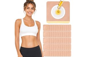 50Pcs Castor Oil Patches, Organic Cotton Castor Oil Pack Wrap Disposable Self-Adhesive Belly Button Patch Cover for Castor Oil, Mess-Free Anti Leakage No Wash Castor Oil Packs for Stomach